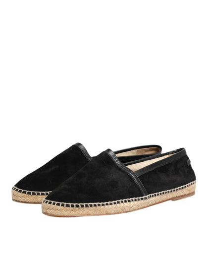 Dolce &amp; Gabbana – Espadrilles aus schwarzem Wildleder und Baumwollleder