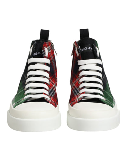 Dolce &amp; Gabbana Mehrfarbige High-Top-Sneakers aus Baumwolle für Herren