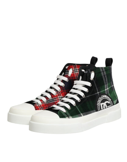 Dolce &amp; Gabbana Mehrfarbige High-Top-Sneakers aus Baumwolle für Herren