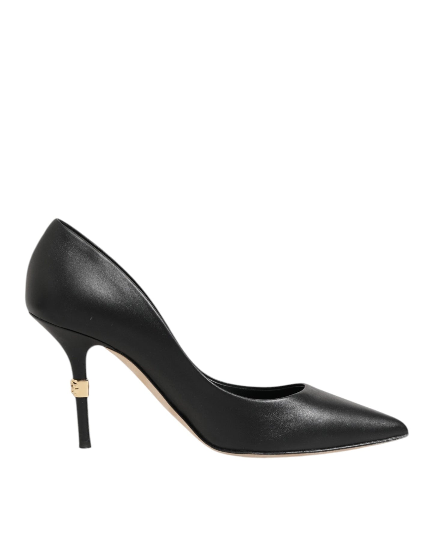Dolce &amp; Gabbana Schwarze Leder Stiletto High Heels Pumps Schuhe