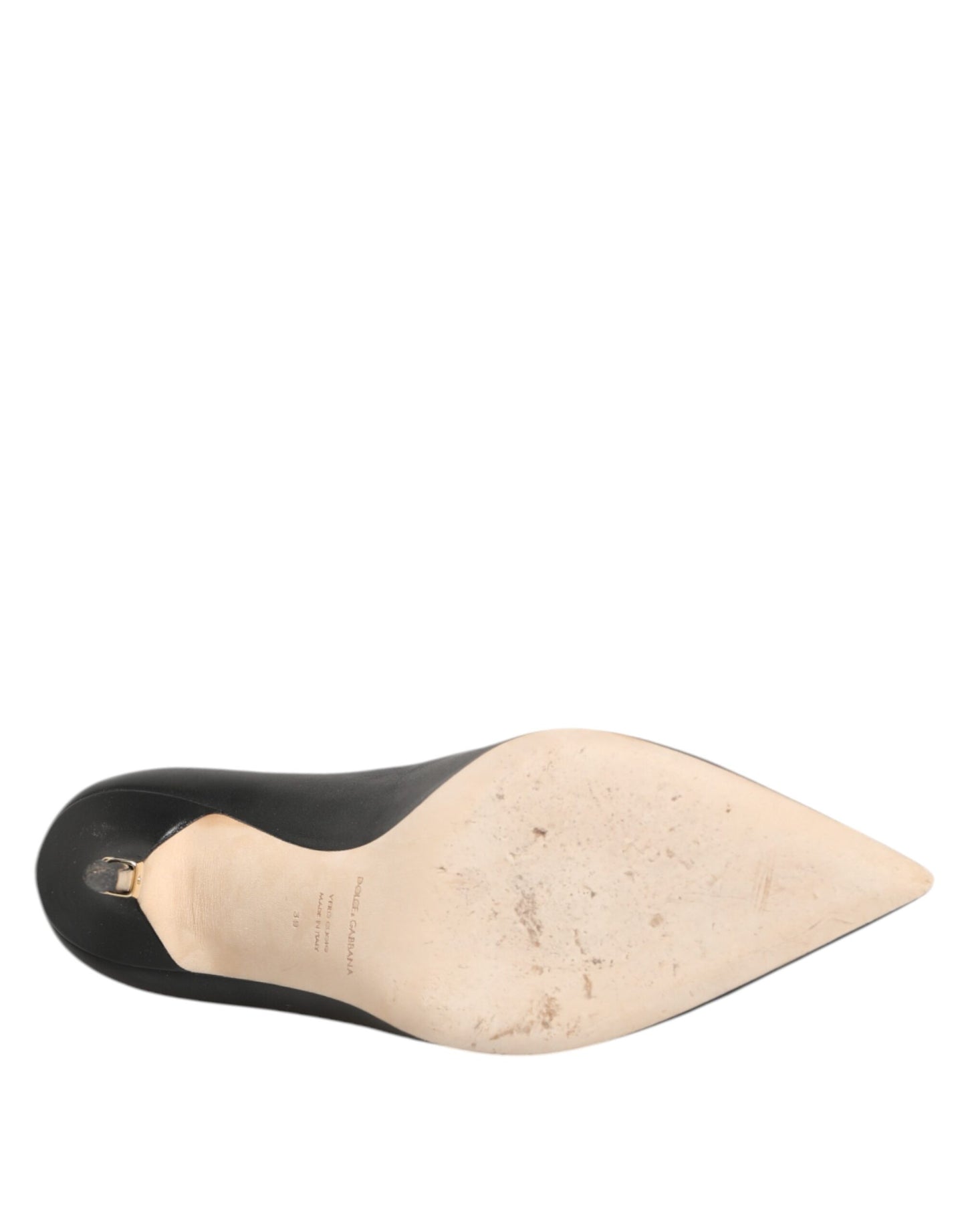 Dolce &amp; Gabbana Schwarze Leder Stiletto High Heels Pumps Schuhe