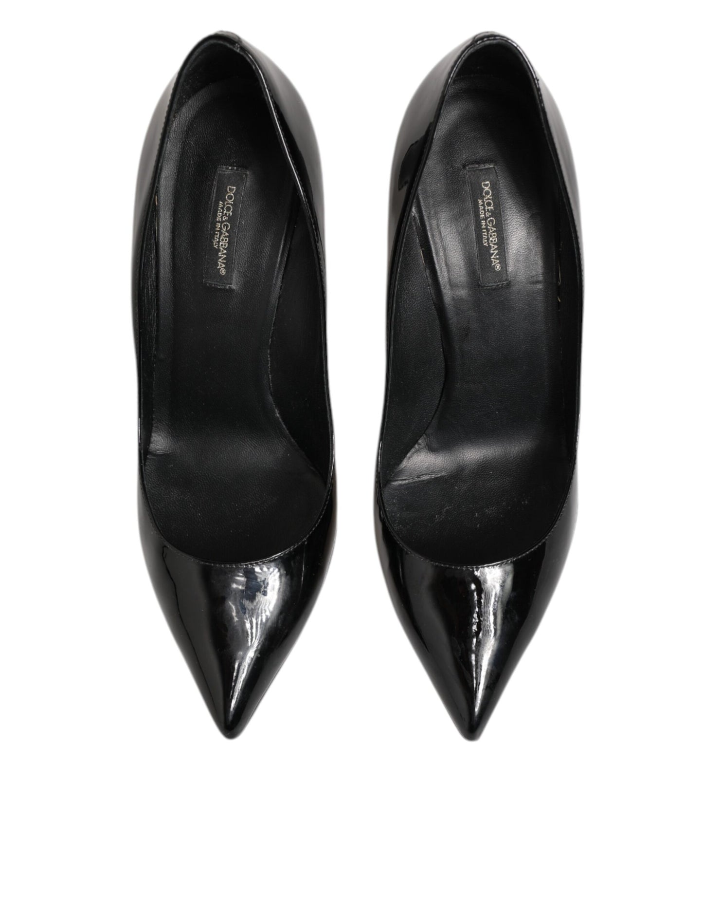 Dolce &amp; Gabbana Schwarze Leder Stiletto High Heels Pumps Schuhe