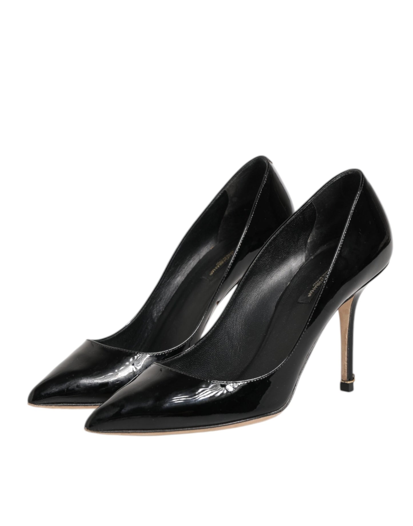 Dolce &amp; Gabbana Schwarze Leder Stiletto High Heels Pumps Schuhe