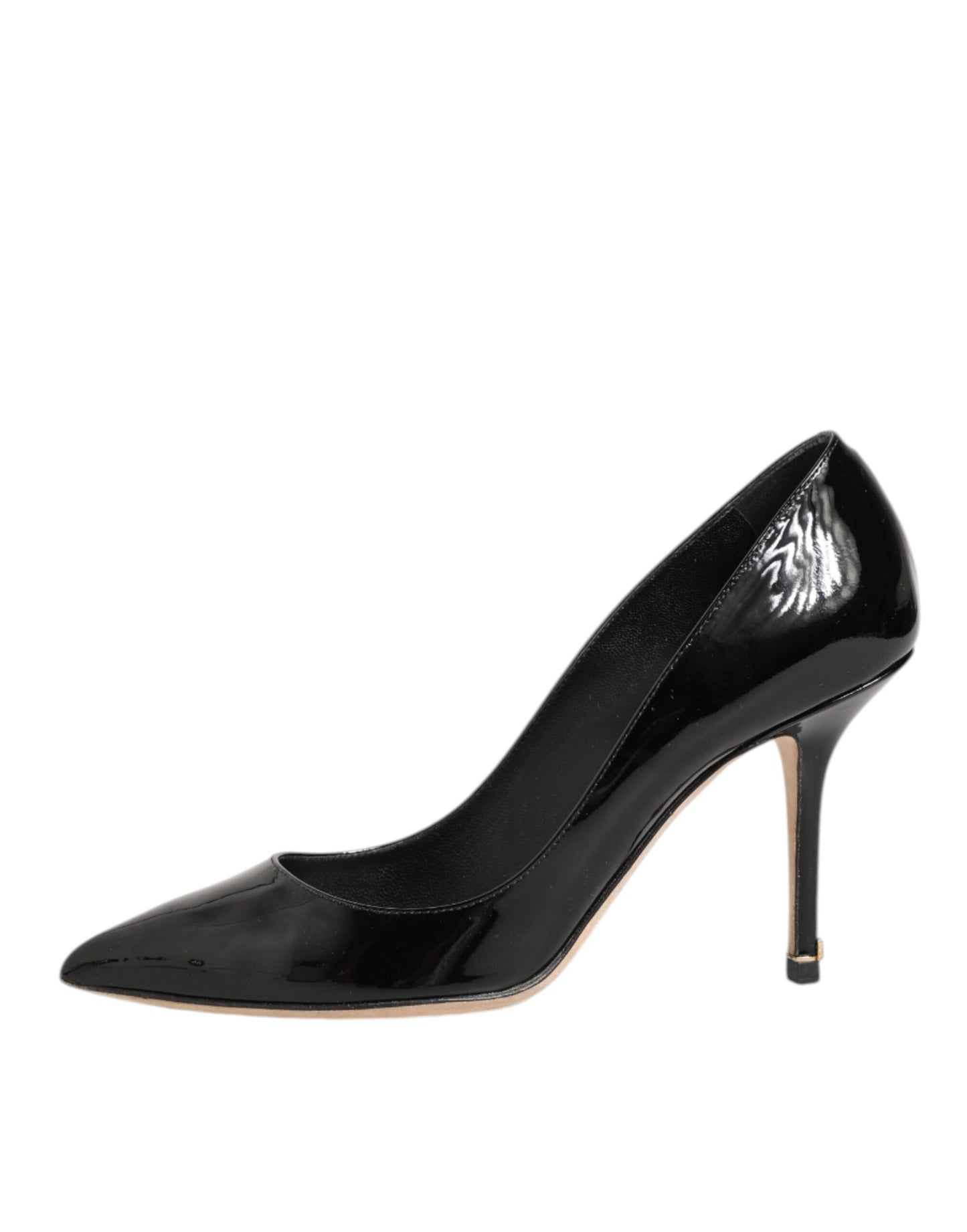 Dolce &amp; Gabbana Schwarze Leder Stiletto High Heels Pumps Schuhe