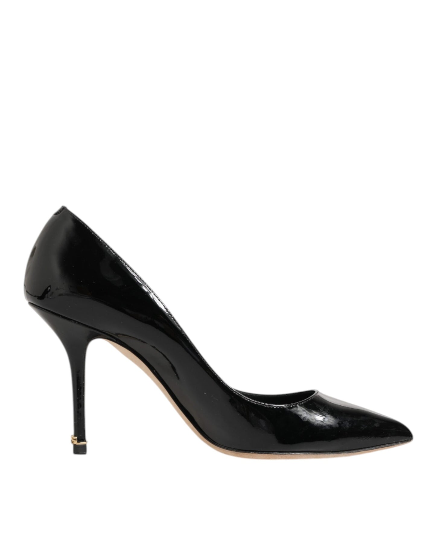 Dolce &amp; Gabbana Schwarze Leder Stiletto High Heels Pumps Schuhe
