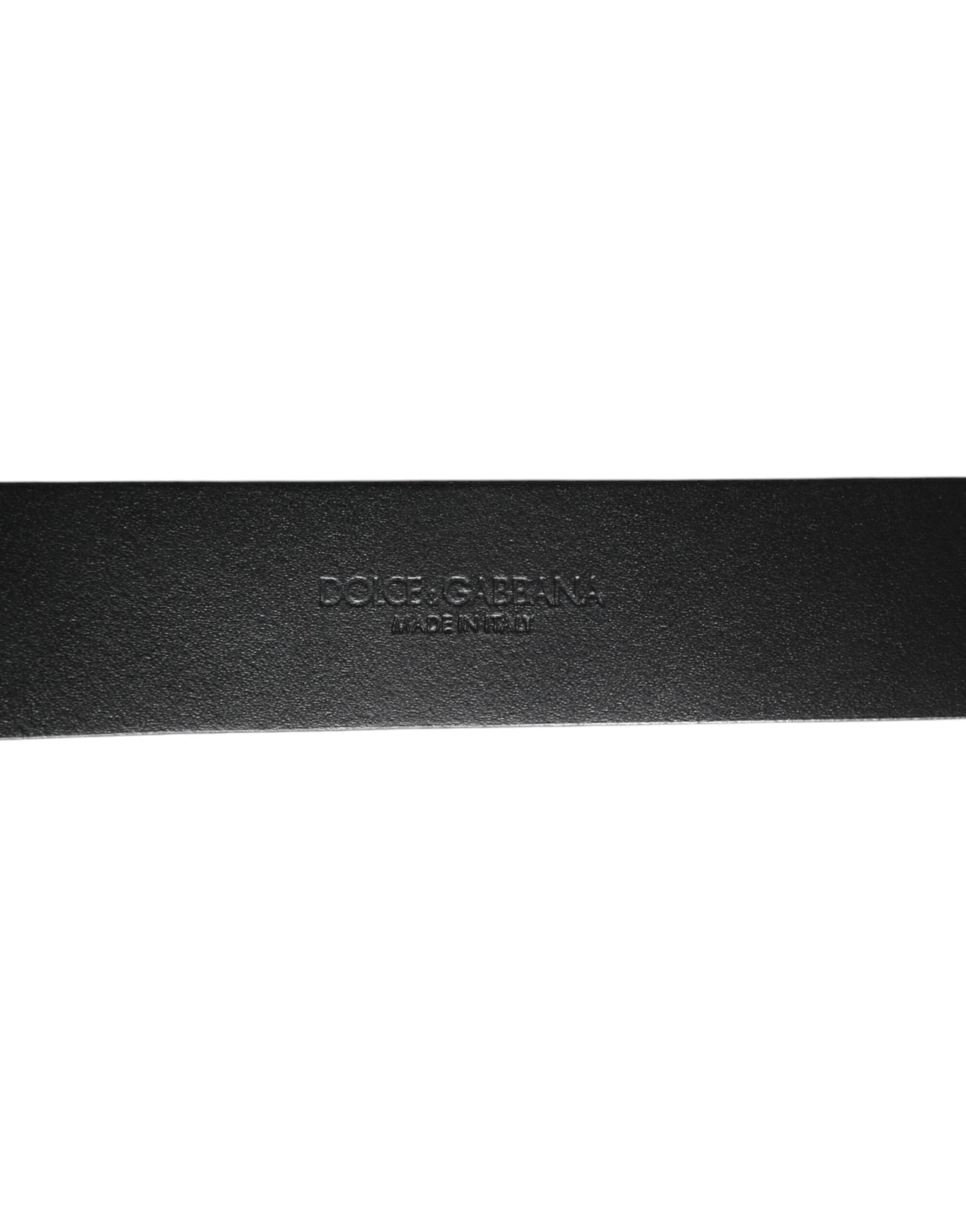 Dolce &amp; Gabbana Herrengürtel aus Leder mit genarbter Struktur, schwarz/silber