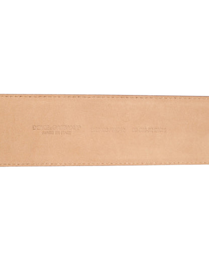 Dolce &amp; Gabbana Burgunder Leder Gold Metallschnalle Damen Gürtel