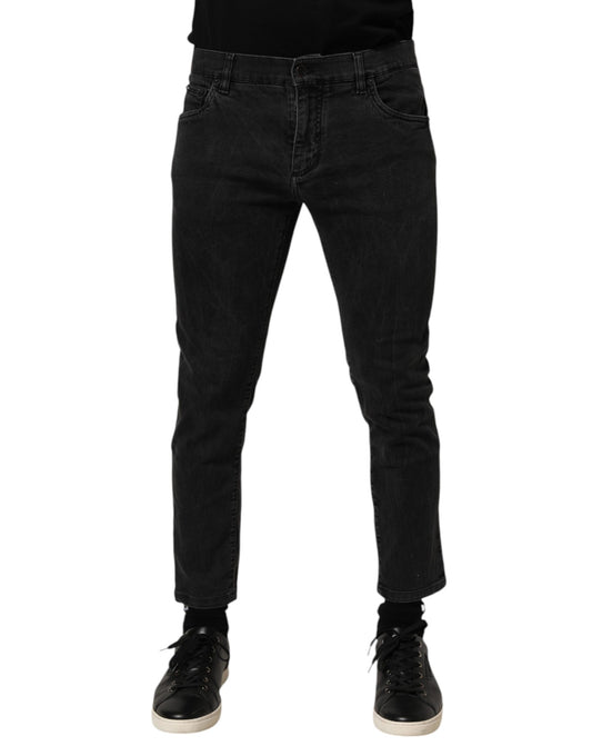 Dolce &amp; Gabbana Dunkelgraue Jeanshose aus Baumwollstretch