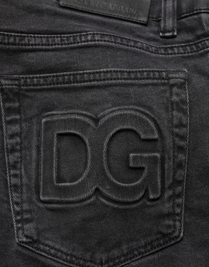 Dolce &amp; Gabbana Dunkelgraue Jeanshose aus Baumwollstretch
