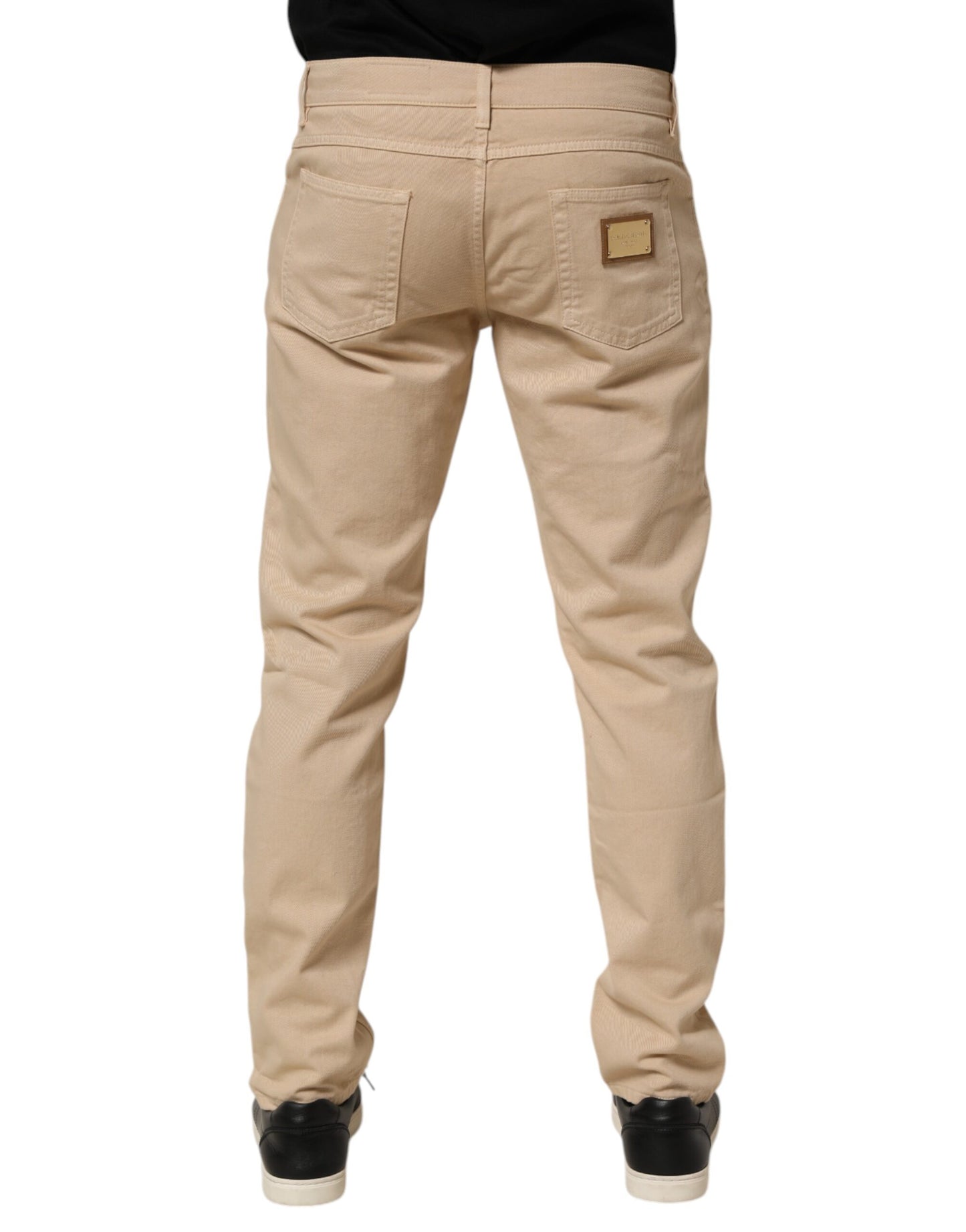 Dolce &amp; Gabbana Beige Skinny Regular Herren Jeans aus Baumwolle