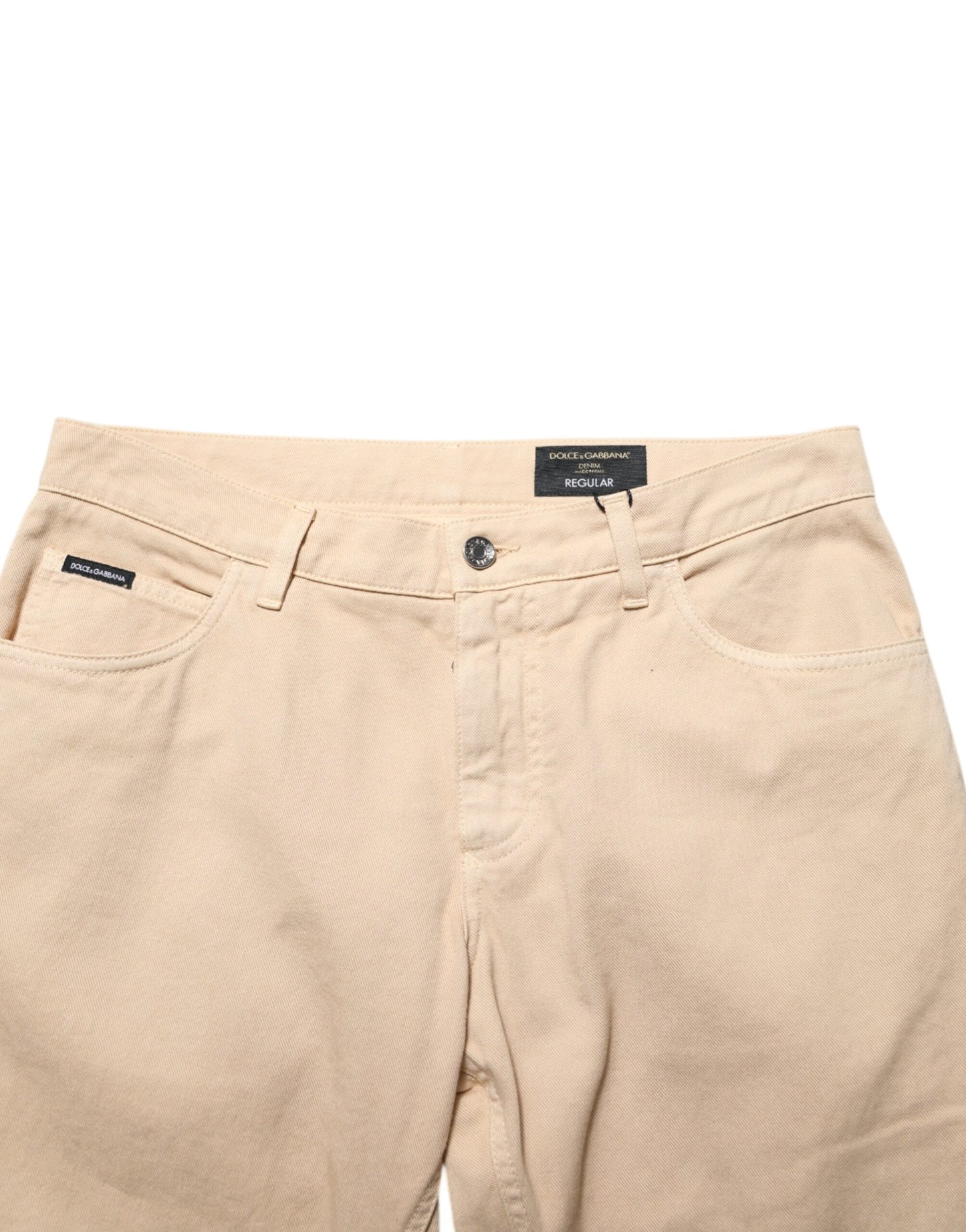 Dolce &amp; Gabbana Beige Skinny Regular Herren Jeans aus Baumwolle