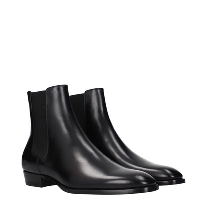 Schwarze Lederstiefeletten von Celine
