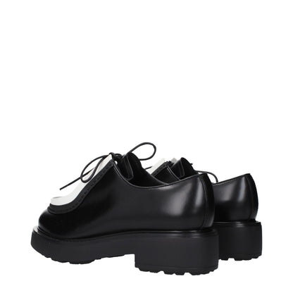 Prada Black Leather Oxfords And Derbies