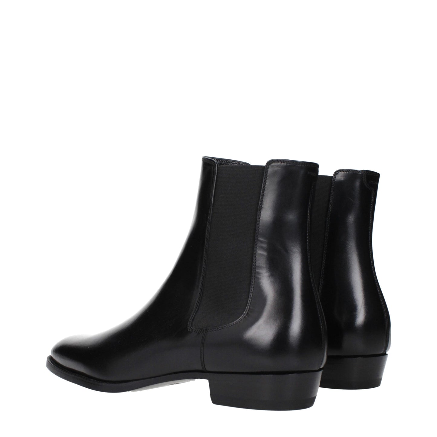 Schwarze Lederstiefeletten von Celine