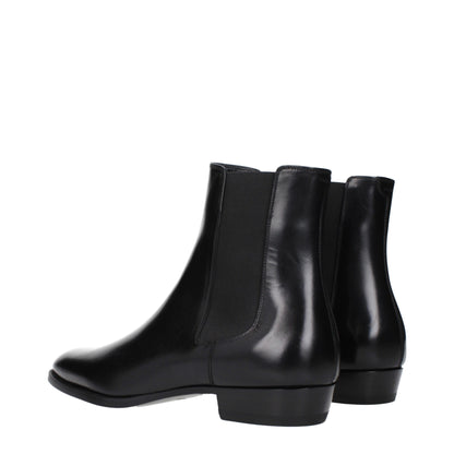 Schwarze Lederstiefeletten von Celine
