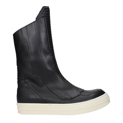 Rick Owens – Schwarze Lederstiefeletten