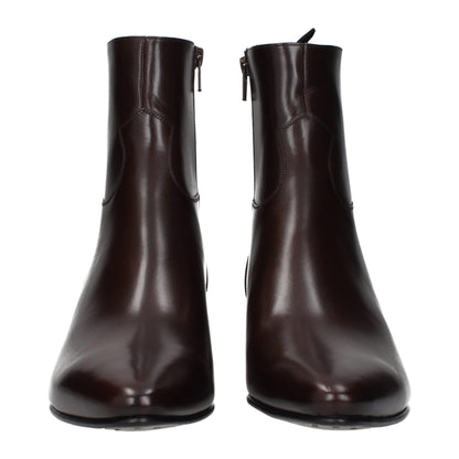 Rote Lederstiefeletten von Celine