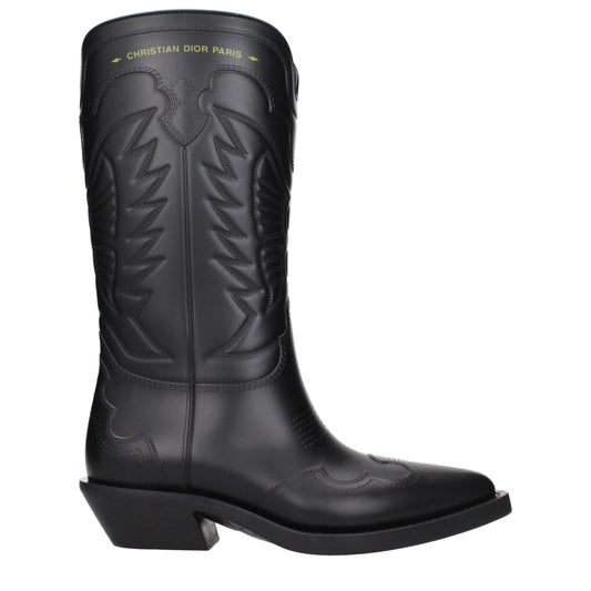 Christian Dior Schwarze Baumwollstiefel