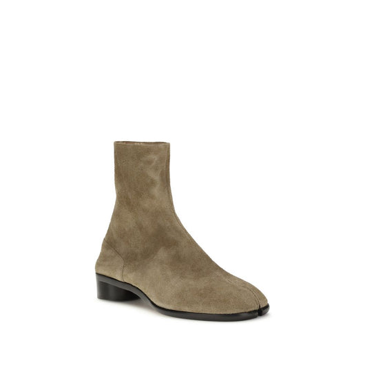 Margiela Beigefarbene Leder-Ankle-Boots