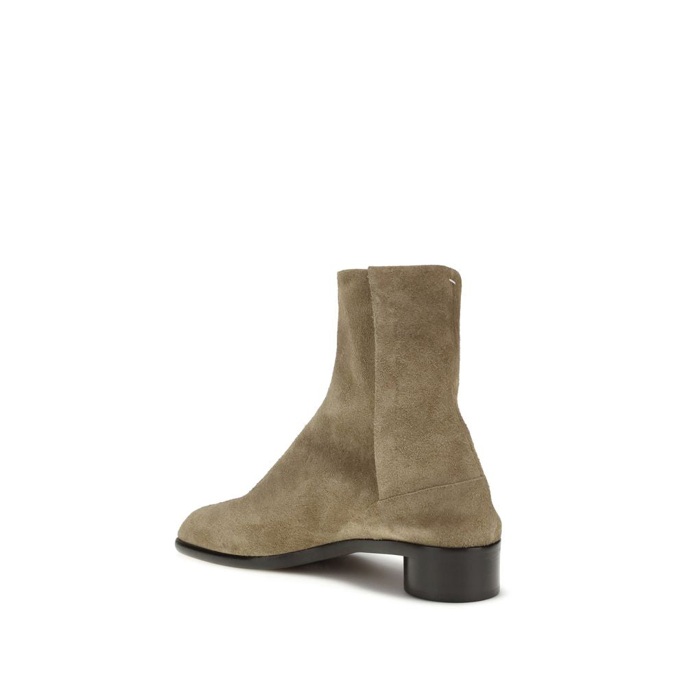 Margiela Beigefarbene Leder-Ankle-Boots