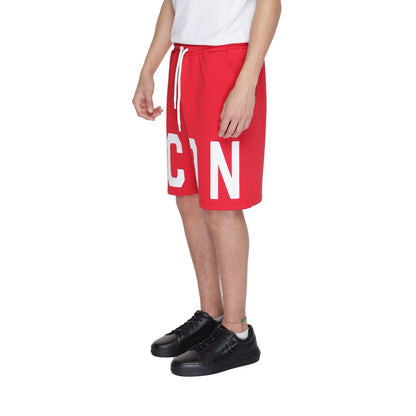 Icon Rote Baumwoll-Bermudashorts