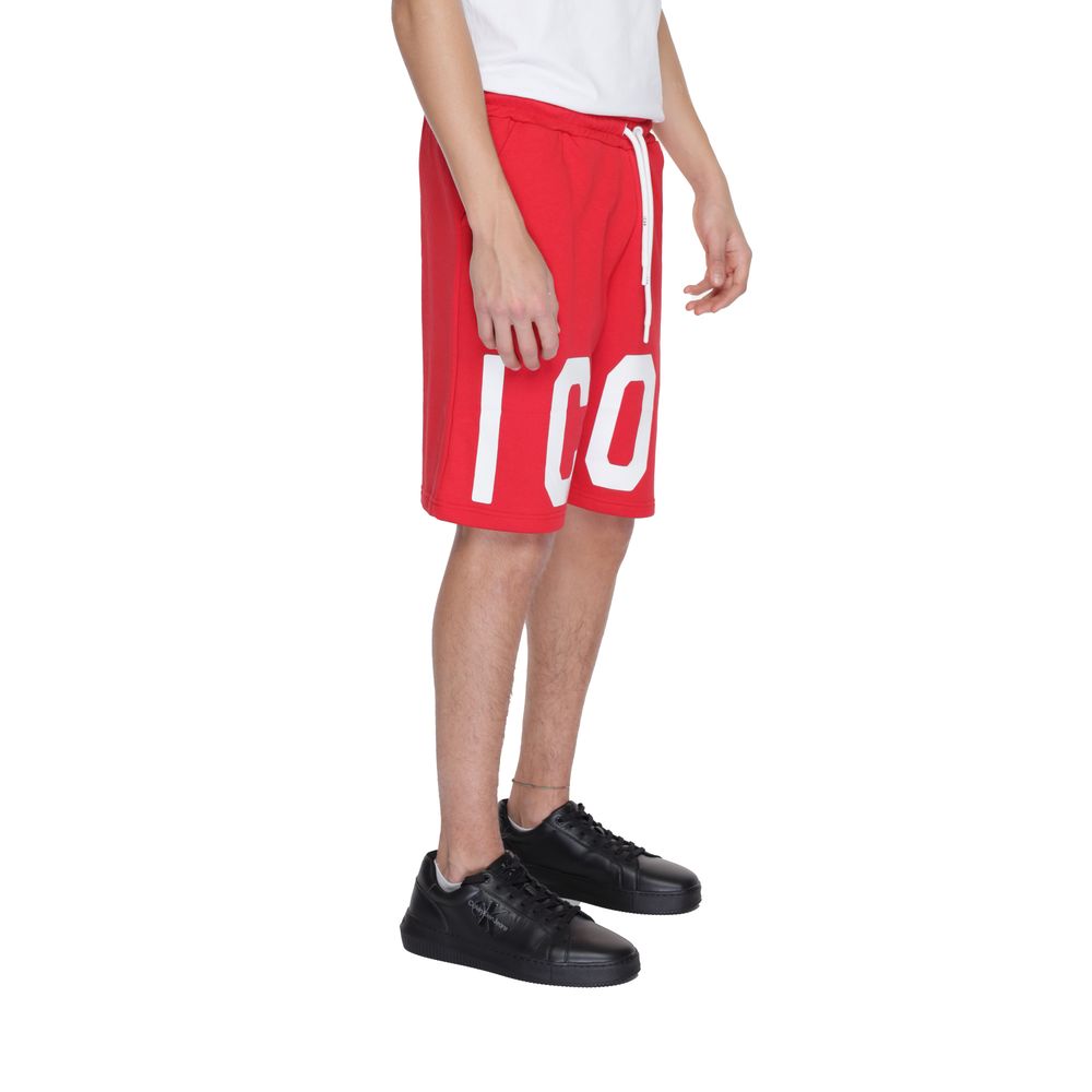 Icon Rote Baumwoll-Bermudashorts