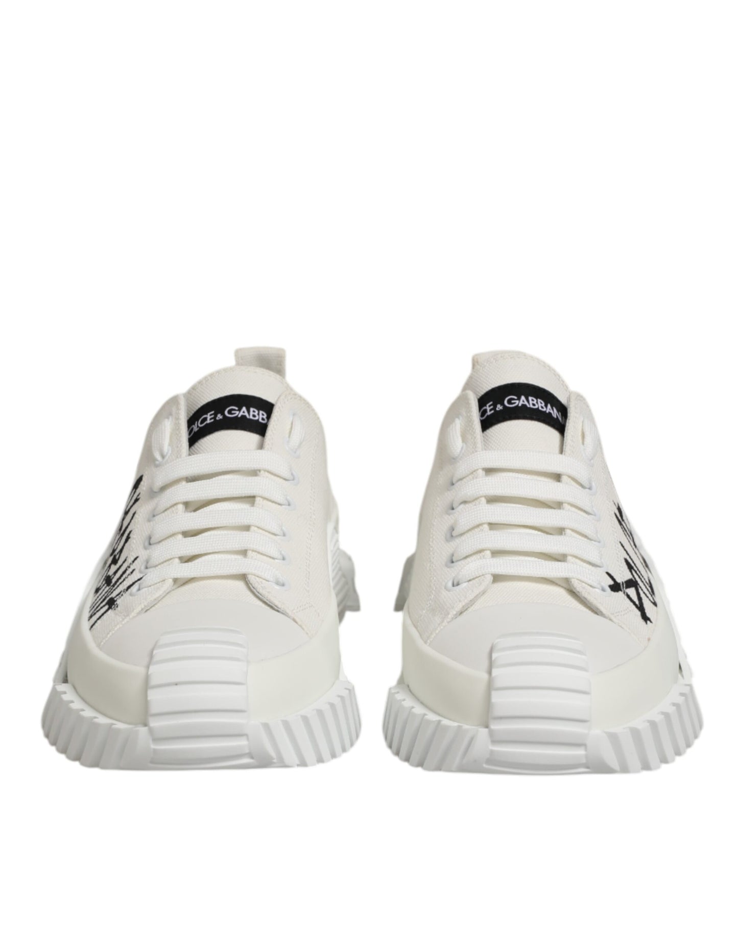 Dolce &amp; Gabbana – Weiße NS1-Sneaker aus Baumwolle mit niedrigem Schaft