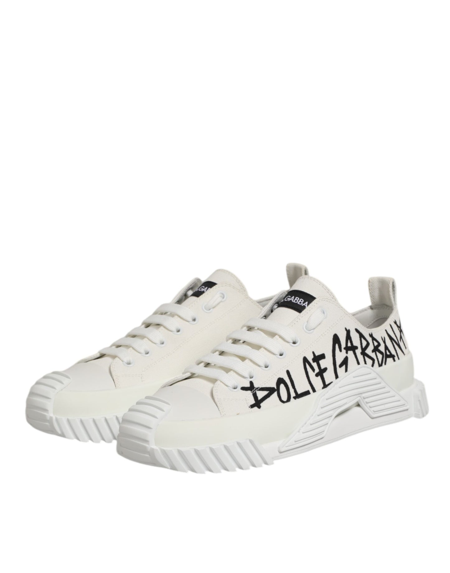 Dolce &amp; Gabbana – Weiße NS1-Sneaker aus Baumwolle mit niedrigem Schaft