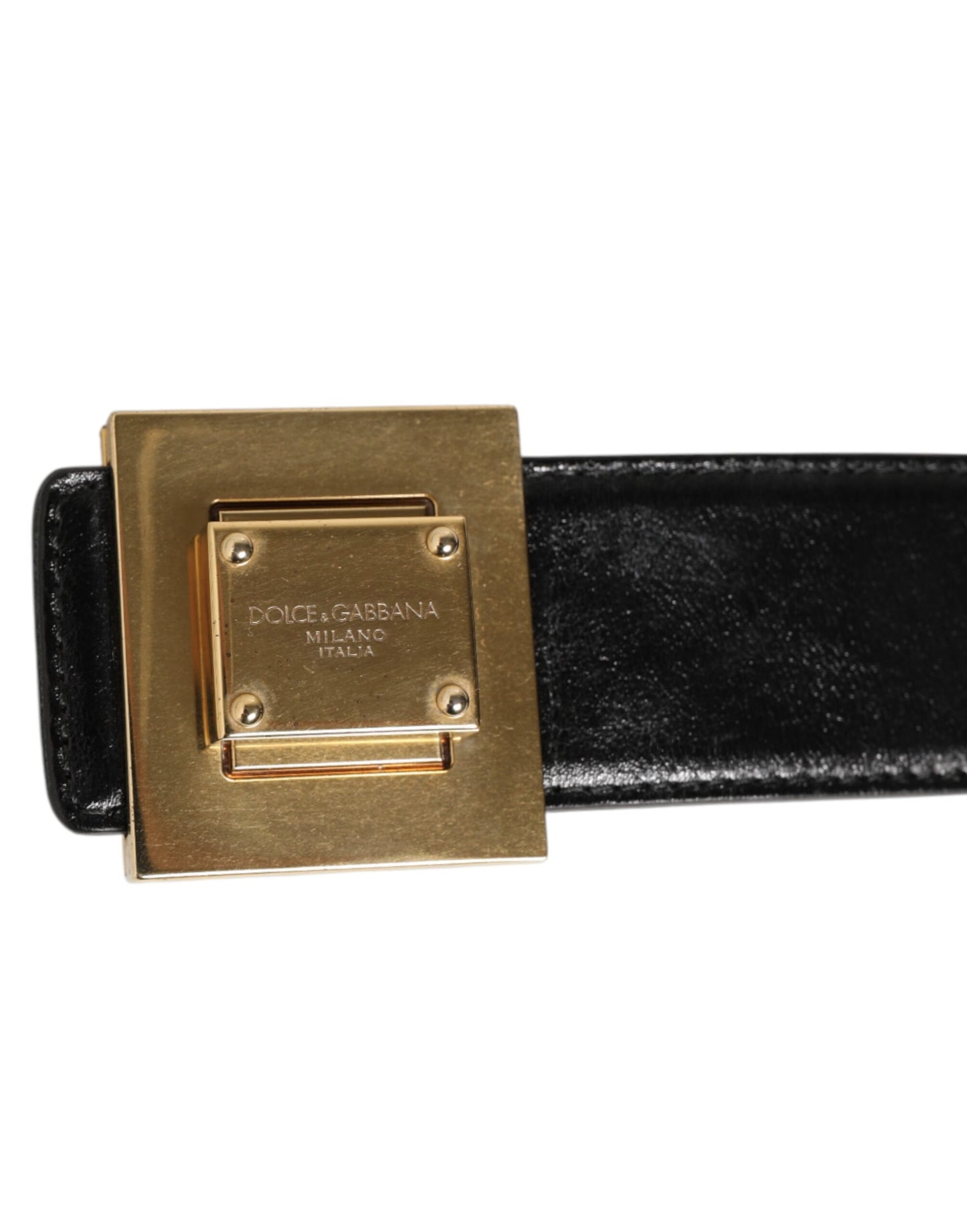 Dolce &amp; Gabbana – Klassischer Gürtel aus schwarzem Leder mit Metall-Logoschnalle