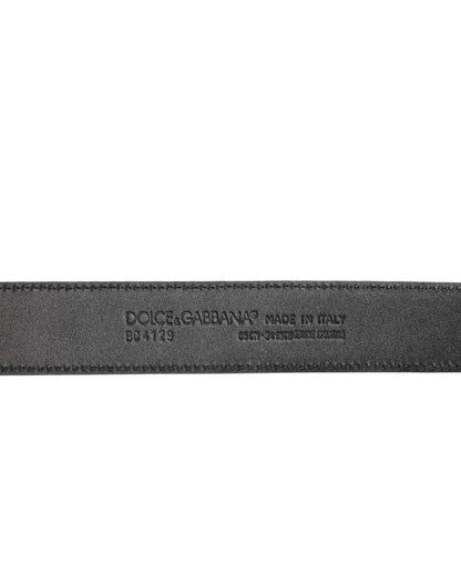 Dolce &amp; Gabbana – Schwarzer Gürtel aus exotischem Leder mit Metall-Logoschnalle