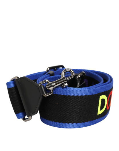 Dolce &amp; Gabbana Schwarz Blau Bunte Schriftzug Tasche Griff Schultergurt