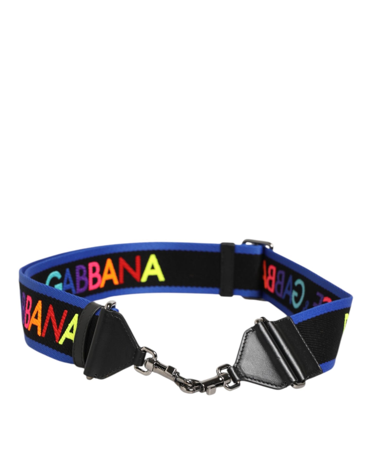 Dolce &amp; Gabbana Schwarz Blau Bunte Schriftzug Tasche Griff Schultergurt