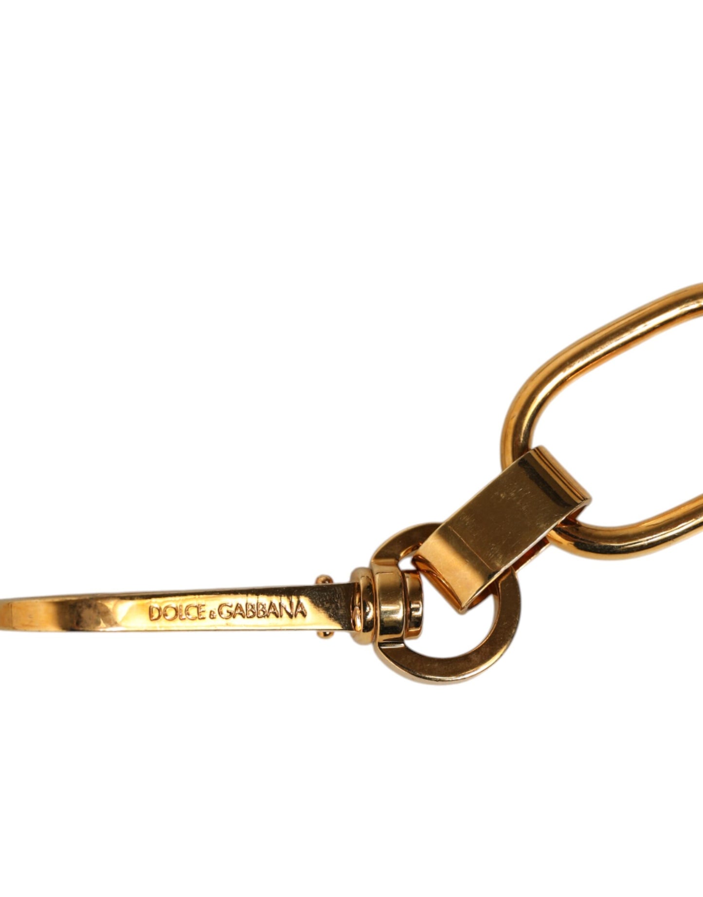 Dolce &amp; Gabbana Schwarzes Leder Gold Kette Tasche Zubehör Schultergurt