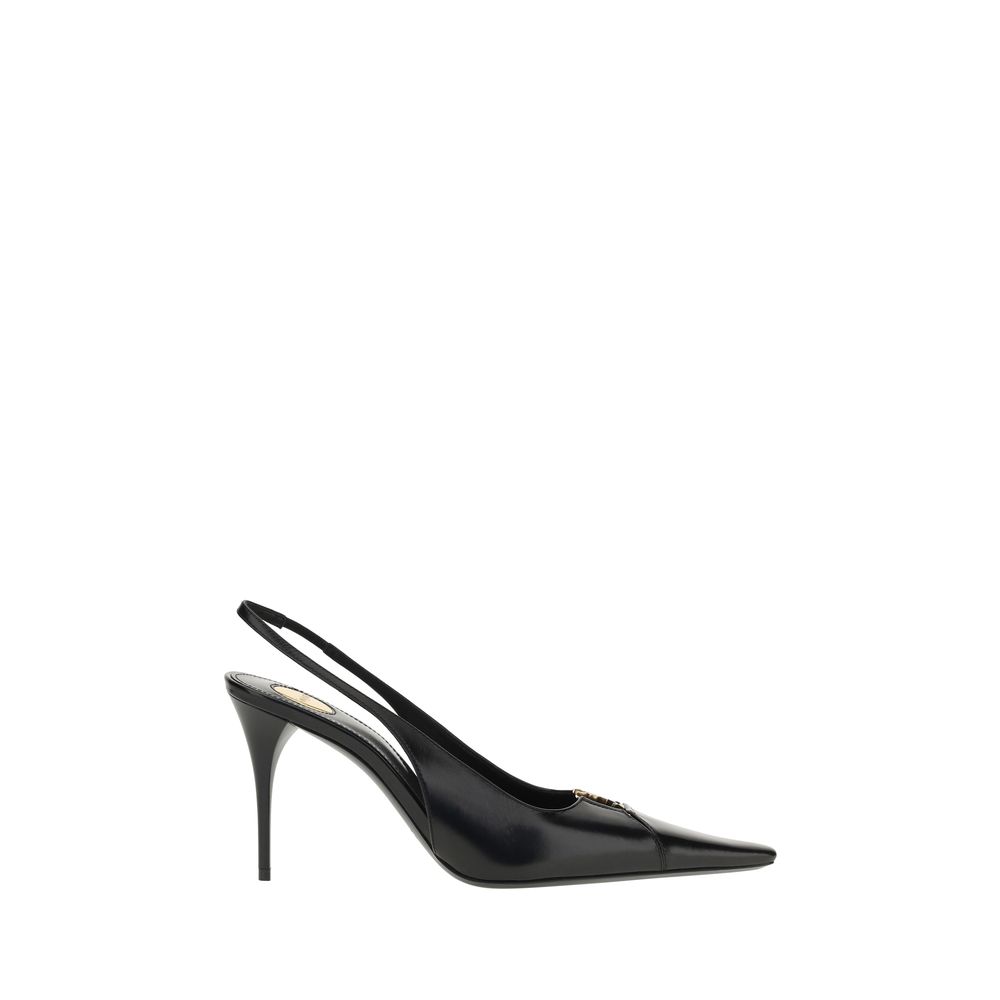 Saint Laurent Black Calf Leather Bos Taurus High Heel Pumps