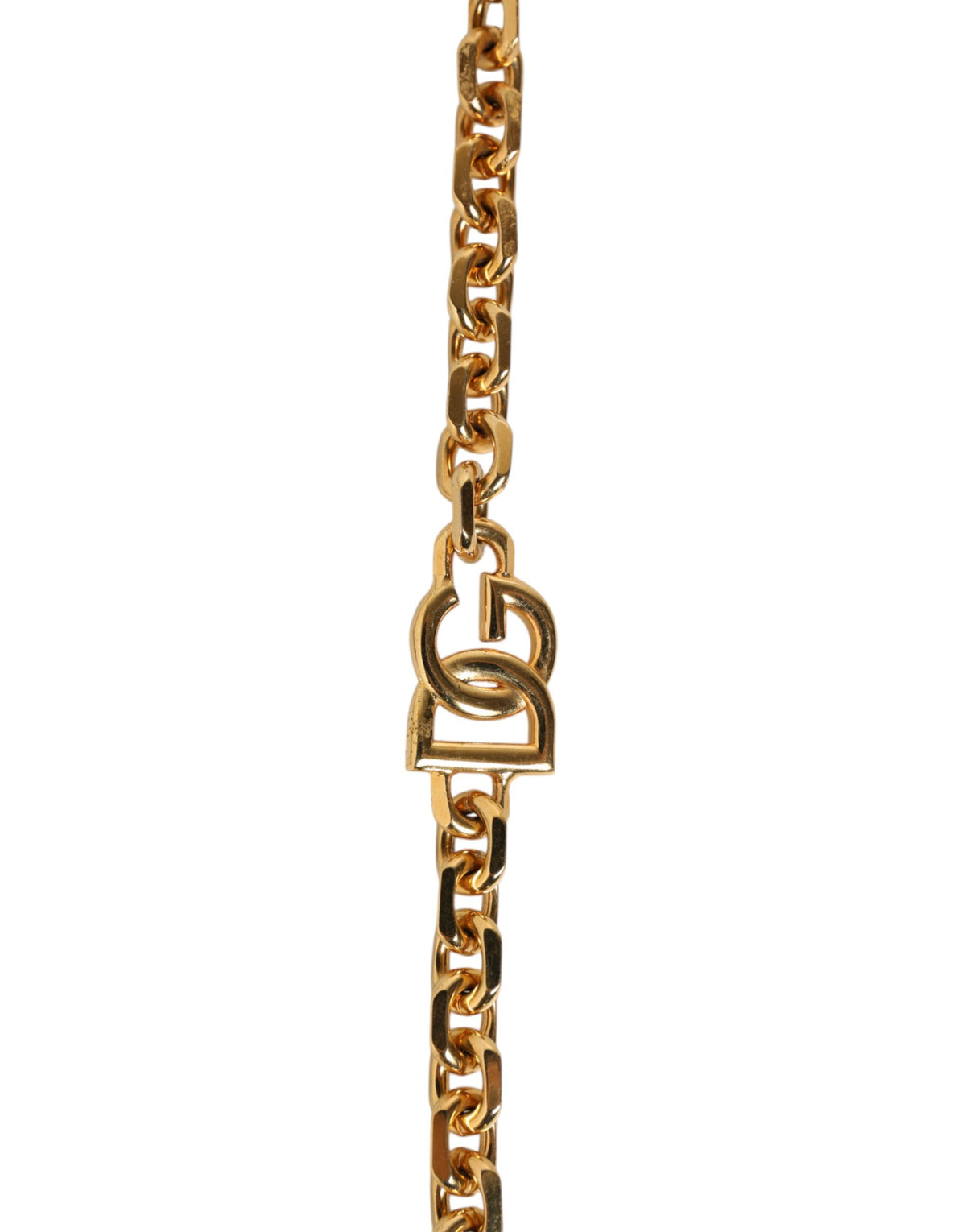 Dolce &amp; Gabbana Schwarzes Leder Gold Kette Tasche Zubehör Schultergurt