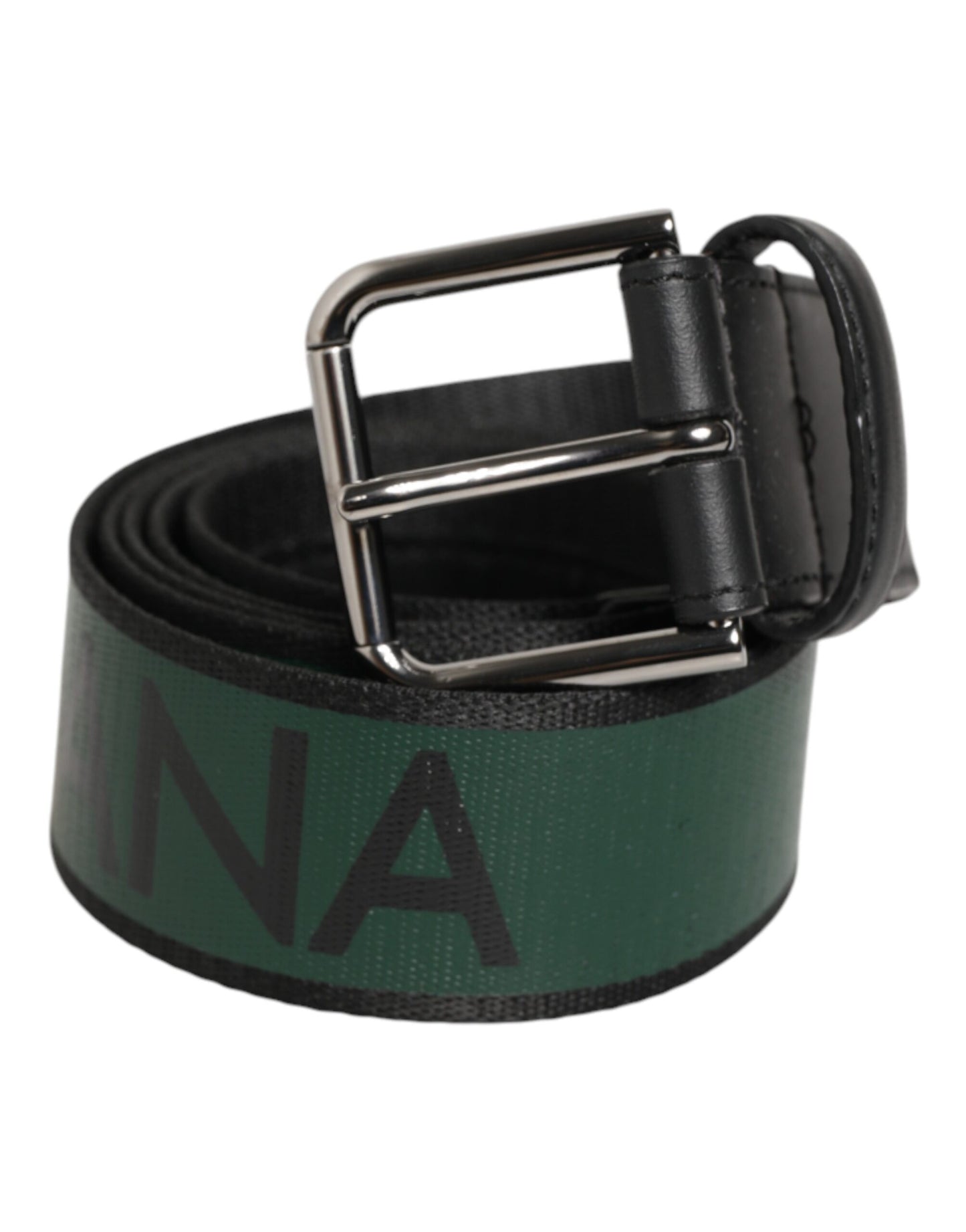 Dolce & Gabbana Green Black Classic Metal Logo Buckle Belt