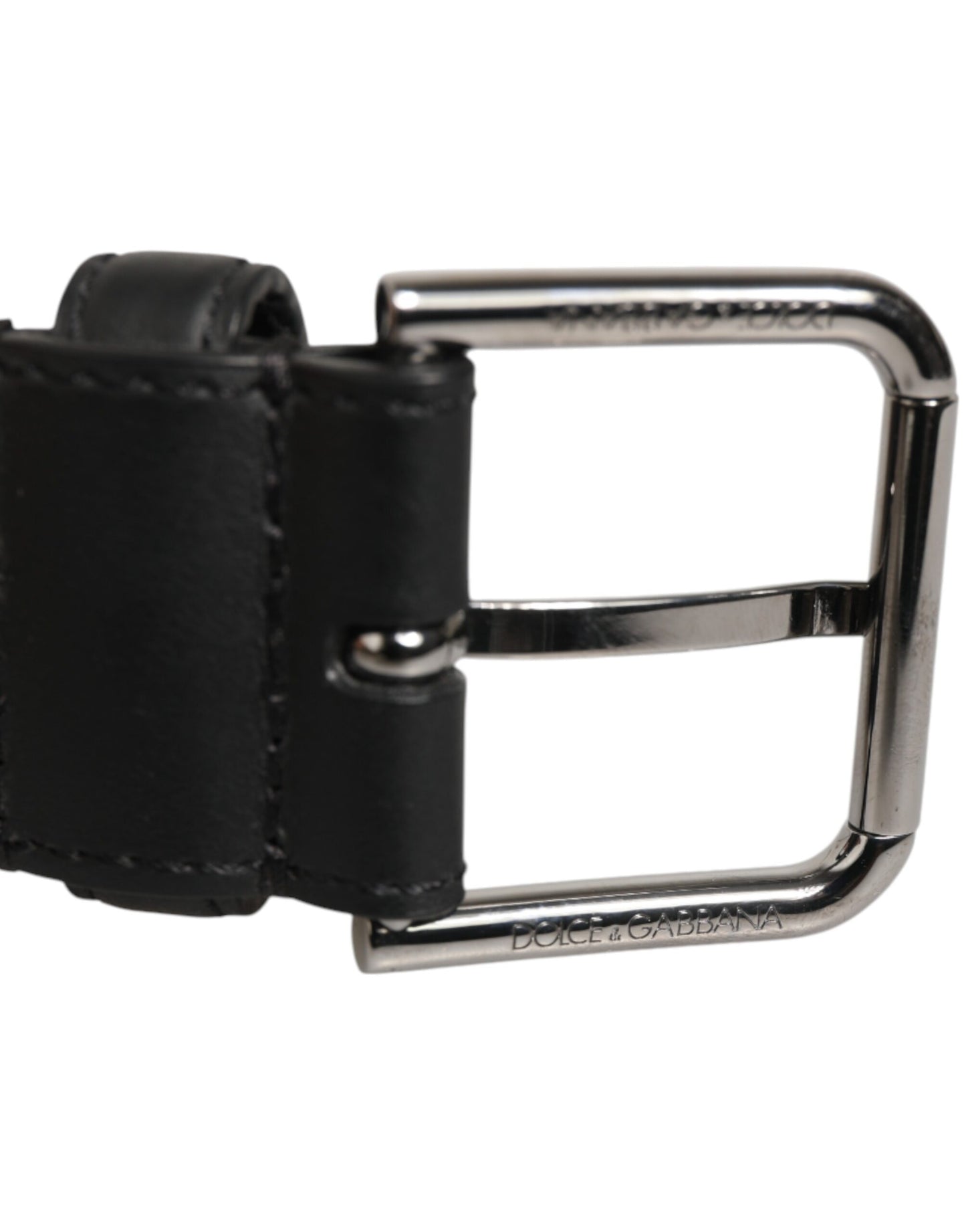 Dolce & Gabbana Green Black Classic Metal Logo Buckle Belt