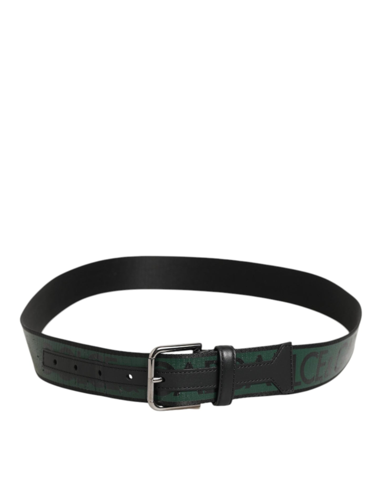 Dolce & Gabbana Green Black Classic Metal Logo Buckle Belt