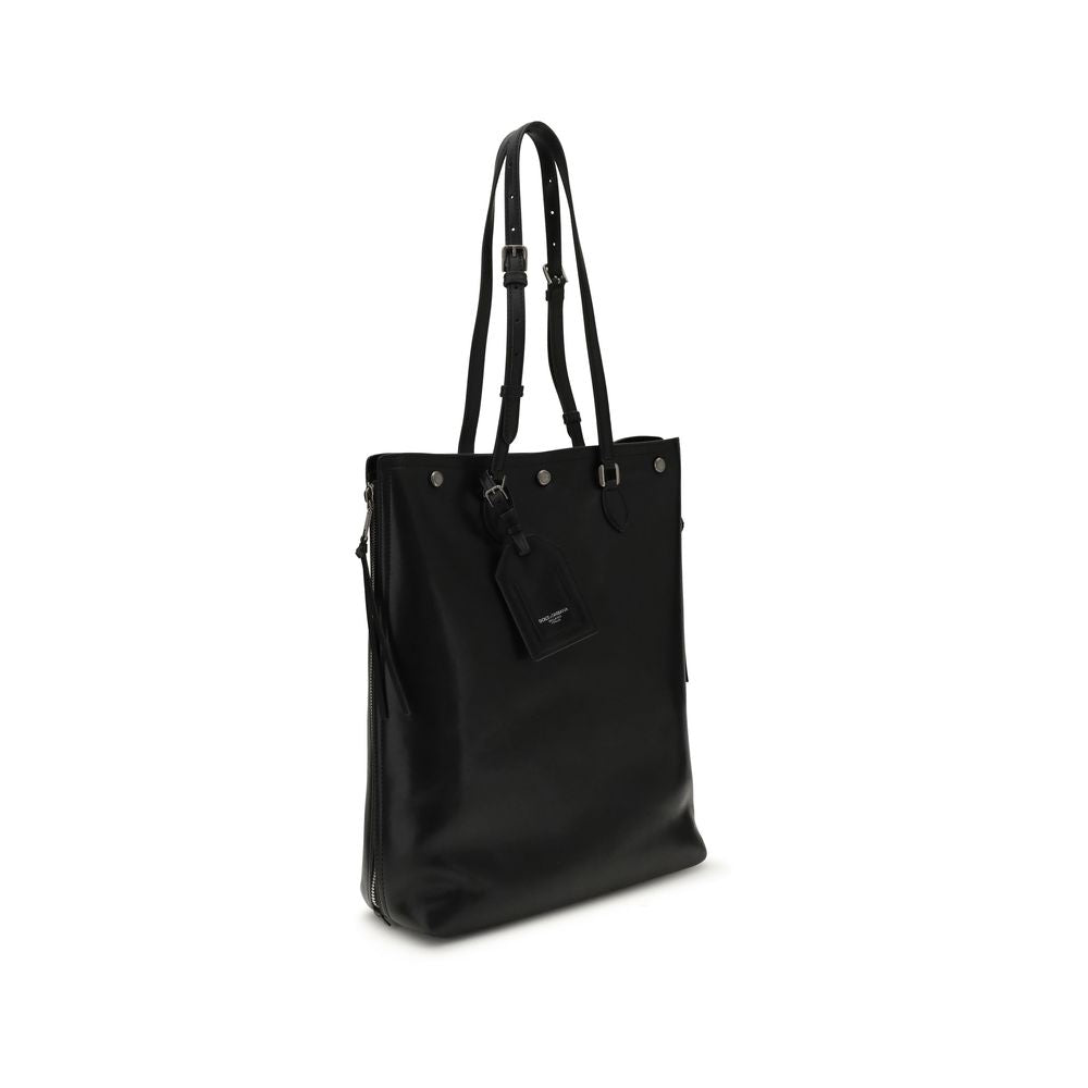 Dolce &amp; Gabbana Schultertasche aus schwarzem Kalbsleder (Bos Taurus)