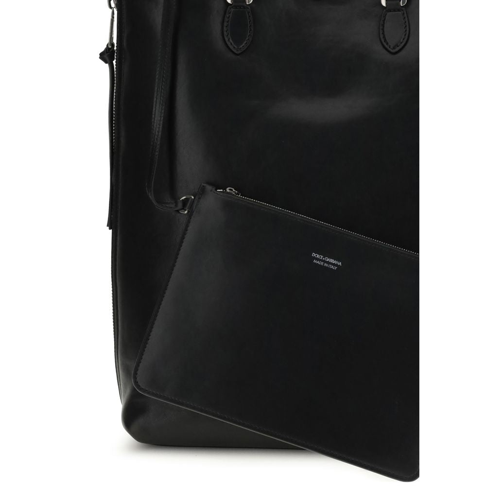 Dolce &amp; Gabbana Schultertasche aus schwarzem Kalbsleder (Bos Taurus)