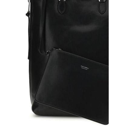 Dolce &amp; Gabbana Schultertasche aus schwarzem Kalbsleder (Bos Taurus)