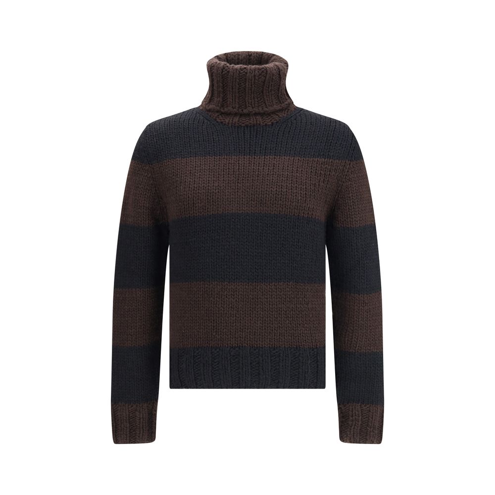 Dolce &amp; Gabbana Rollkragenpullover aus gestreifter Wollmischung