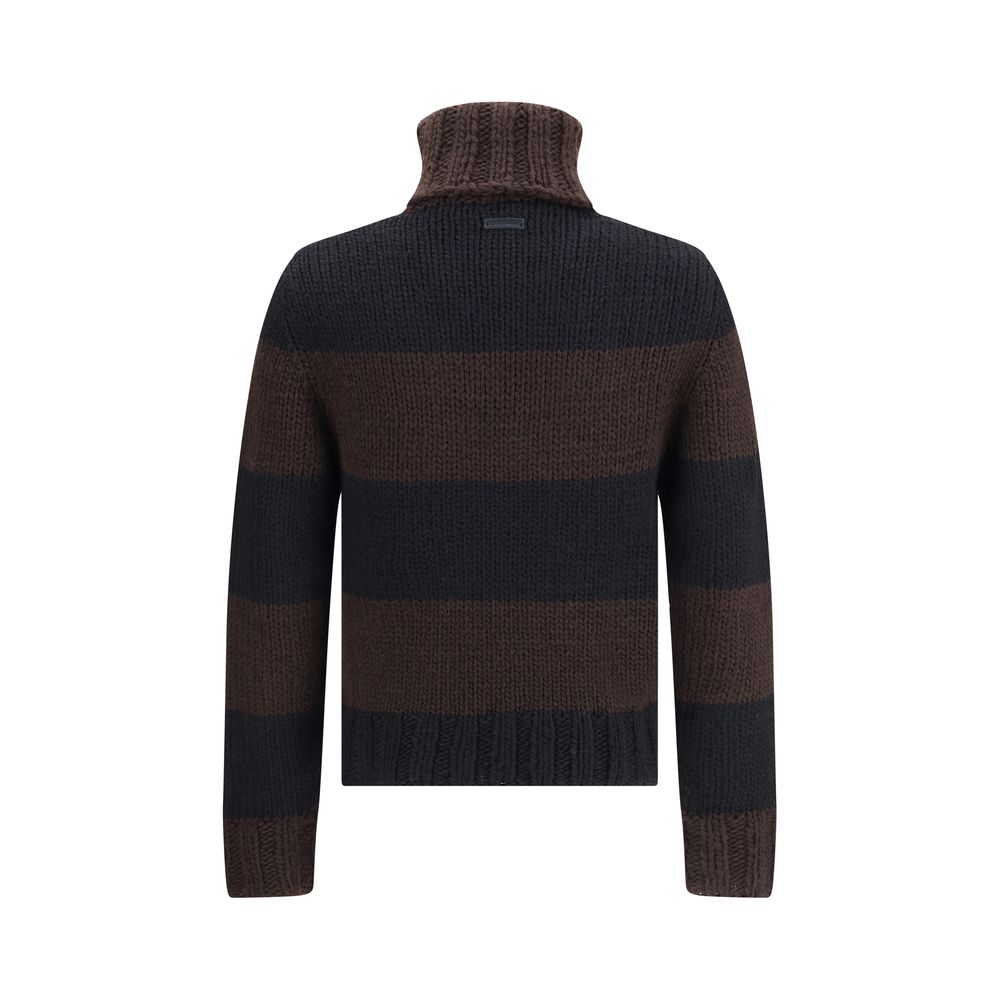Dolce &amp; Gabbana Rollkragenpullover aus gestreifter Wollmischung