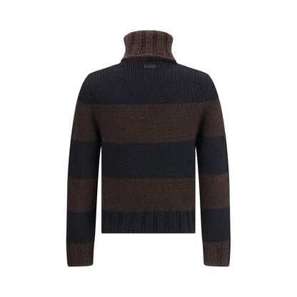 Dolce &amp; Gabbana Rollkragenpullover aus gestreifter Wollmischung
