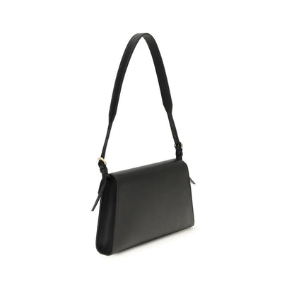 Savette Black Calf Leather Bos Taurus Shoulder Bag