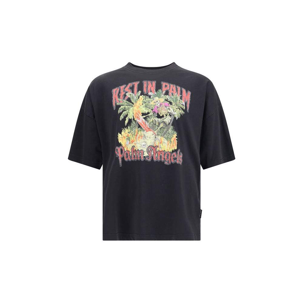 Palm Angels – T-Shirt aus Baumwolle mit „Rest in Palm“-Print