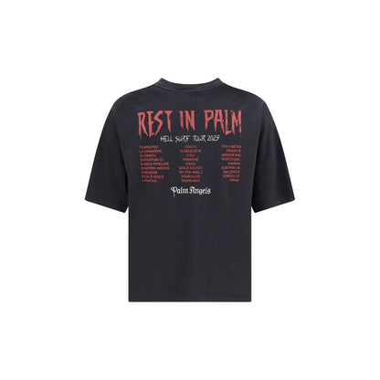 Palm Angels – T-Shirt aus Baumwolle mit „Rest in Palm“-Print