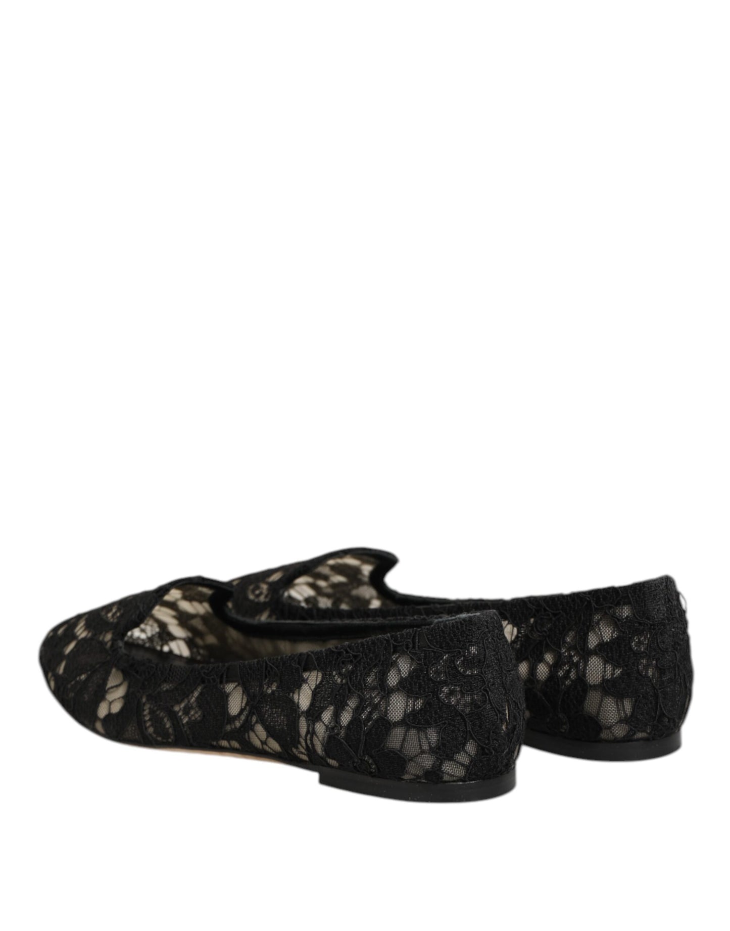 Dolce &amp; Gabbana – Schwarze Taormina-Schlupfschuhe mit Spitze