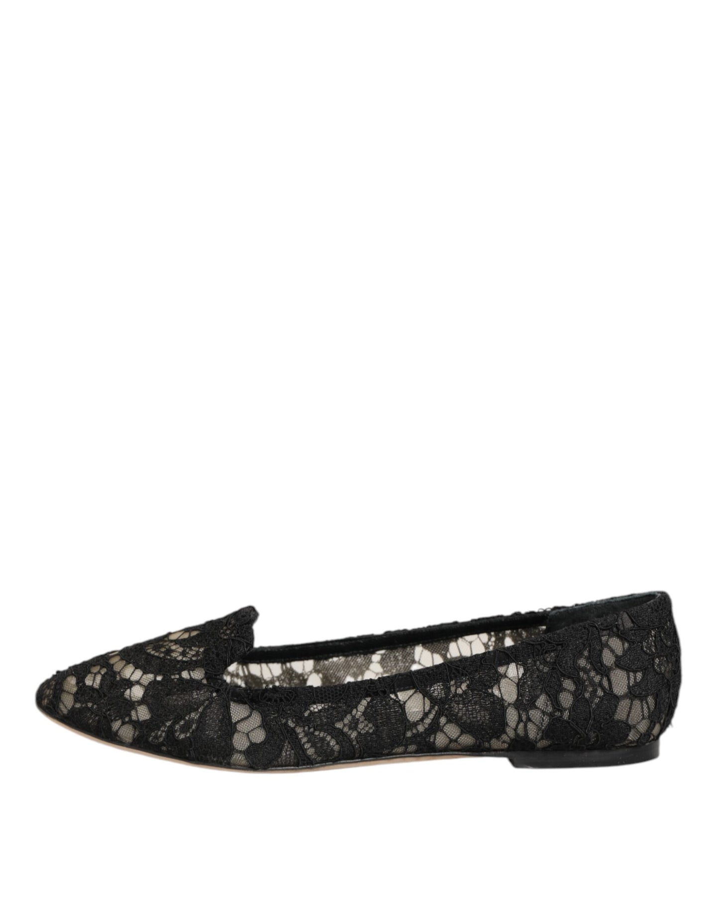 Dolce &amp; Gabbana – Schwarze Taormina-Schlupfschuhe mit Spitze