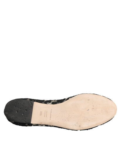 Dolce &amp; Gabbana – Schwarze Taormina-Schlupfschuhe mit Spitze